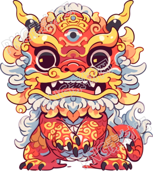 中国龙全幅可爱涂鸦艺术