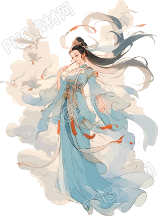 敦煌女神美輪美奐的插圖素材