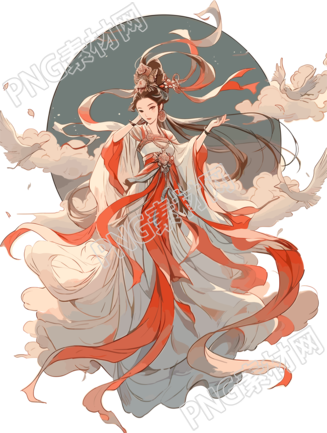 敦煌女神美麗驚艷的插圖素材