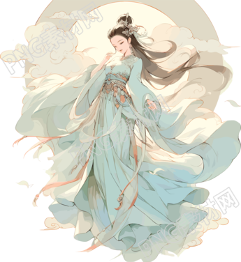 敦煌女神美丽迷人的插图素材