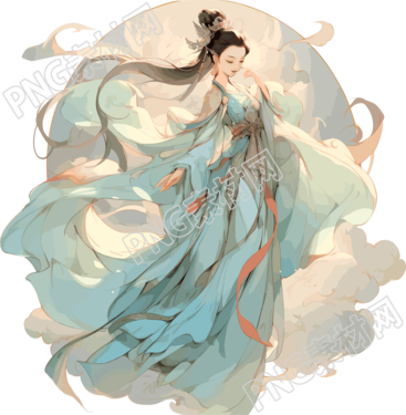 中國敦煌女神的美麗驚艷插畫素材