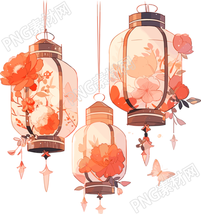 花燈2D扁平插畫(huà)