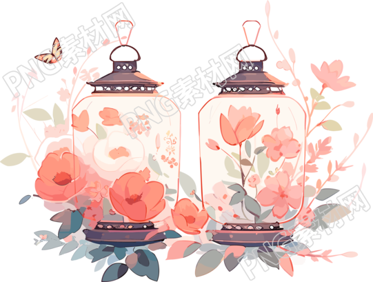花灯透明背景元素