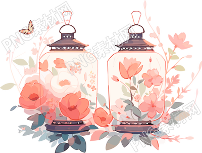 花燈透明背景元素