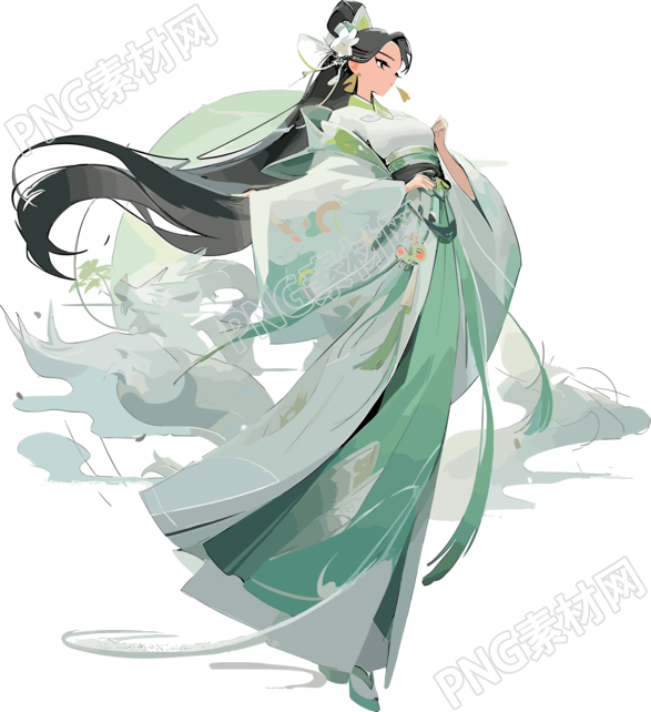 女子仙气飘飘插画