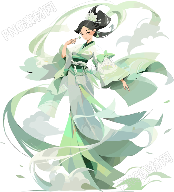 美女精致的华服插画