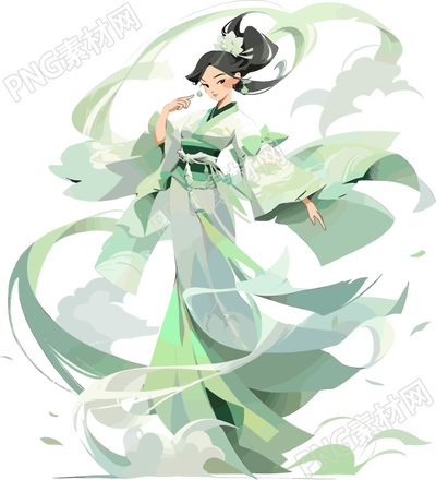 美女精致的華服插畫(huà)