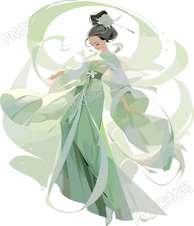 女生亞洲風(fēng)漫畫(huà)插圖