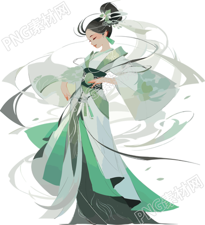 古風(fēng)少女服飾插畫(huà)素材