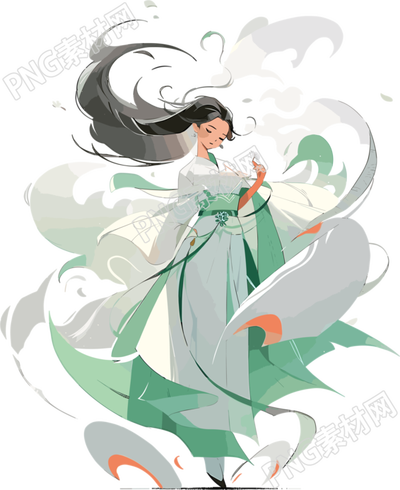 古韻少女風(fēng)格長(zhǎng)裙插畫(huà)