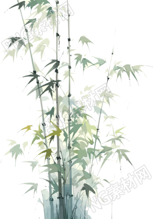 傳統(tǒng)工筆畫小清新竹子素材
