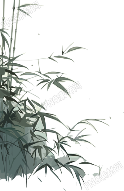 中式傳統(tǒng)工筆畫竹葉可商用素材