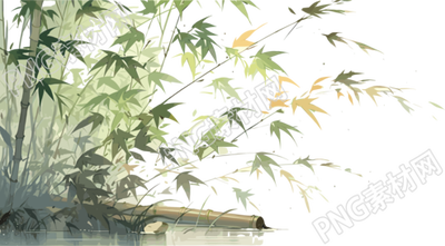傳統(tǒng)工筆畫竹葉商用素材