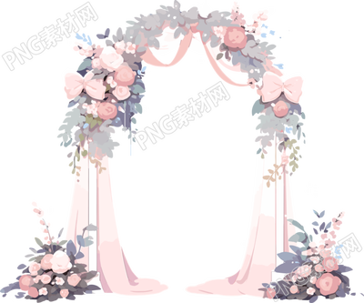 婚禮豪華花門插畫