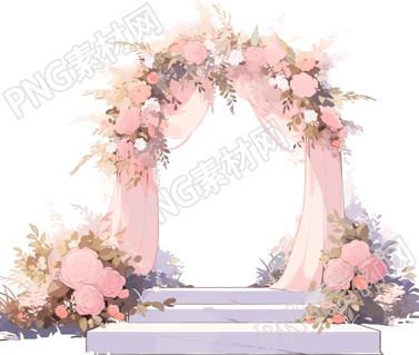 婚禮拱門粉色系素材