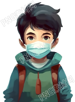 预防流感感冒的男人插画