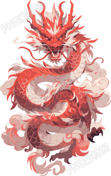 中国龙平面插画设计素材