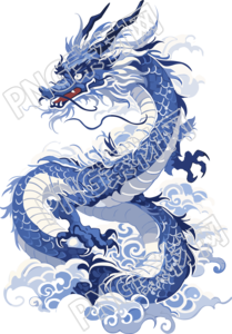 中国龙扁平插图