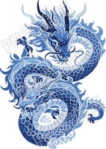 中國龍扁平插畫美術(shù)設(shè)計(jì)元素