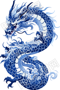中国龙版画插画素材