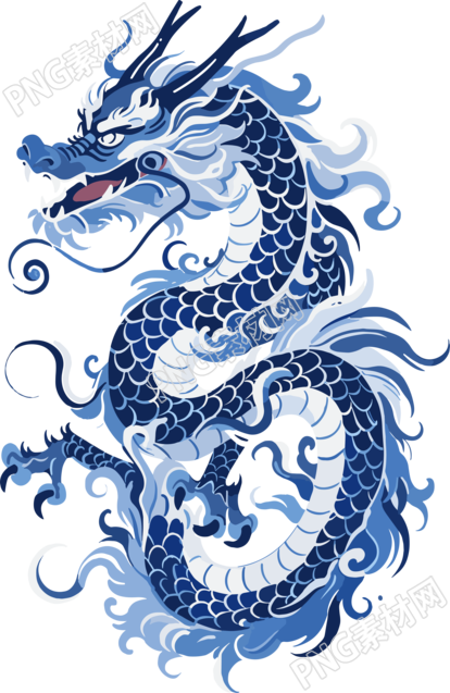 中国龙可商用扁平插画