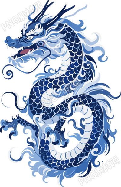 中國(guó)龍可商用扁平插畫
