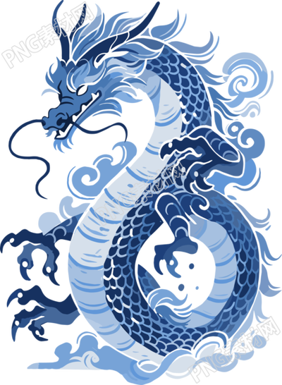 中國(guó)龍扁平插畫PNG素材