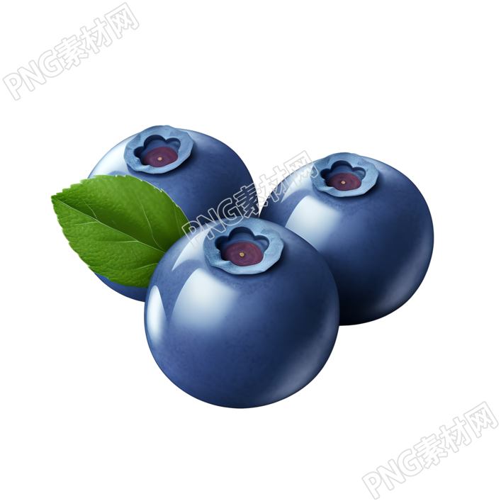 3D水果蓝莓卡通素材