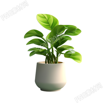 植物3D模型透明背景插圖