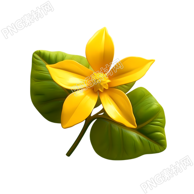 3D花卉黃色花朵素材
