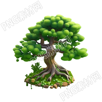 3D大树透明背景创意设计素材