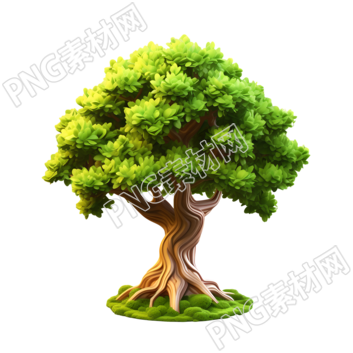 3D大树高清透明背景素材