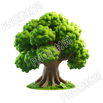 3D大树高清透明背景素材