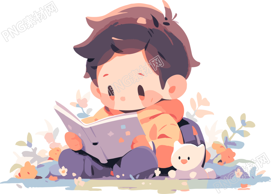 儿童阅读图书2D图形插图