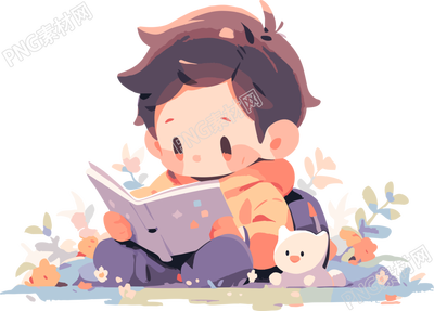 兒童閱讀圖書2D圖形插圖