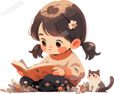 兒童讀書2D插圖