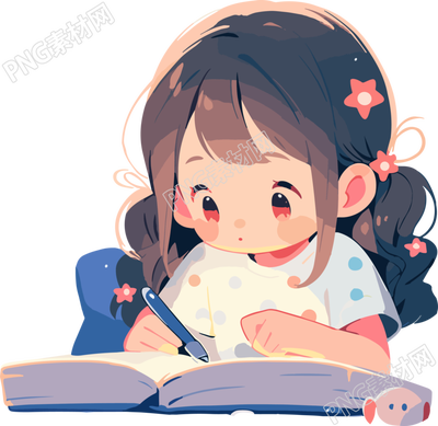 讀書小女孩創(chuàng)意設(shè)計(jì)明亮素材