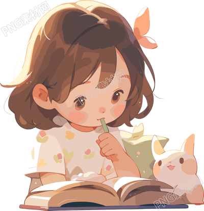 讀書小女孩商業(yè)用途圖形素材