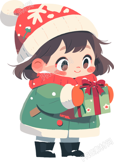 圣誕主題可愛小女孩素材