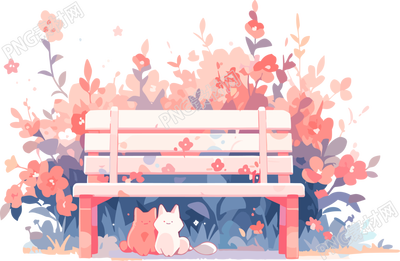 公園的長椅2D圖形插畫