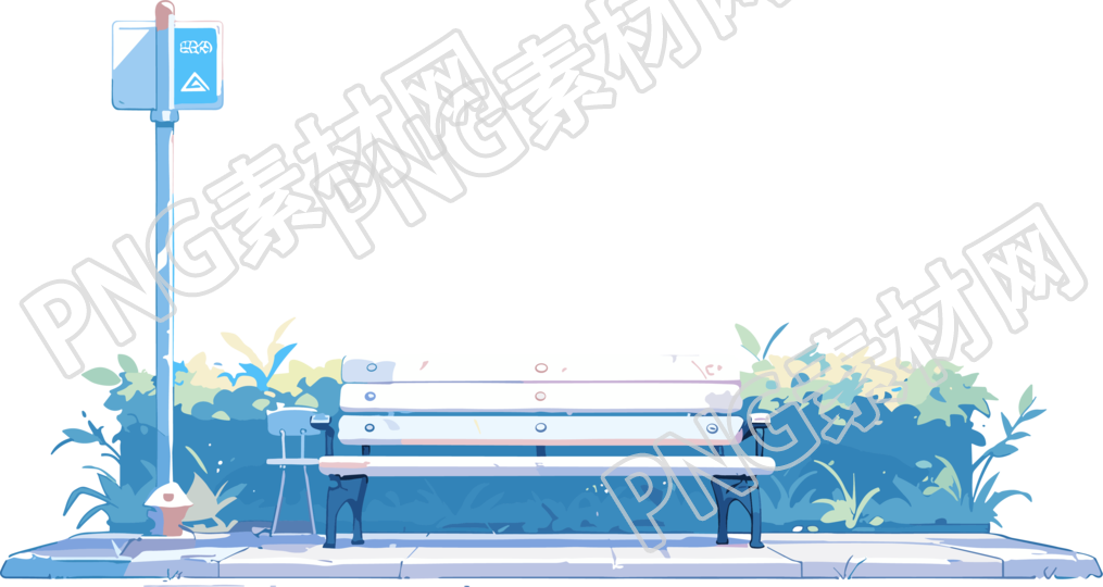公园长椅2D平面图形素材