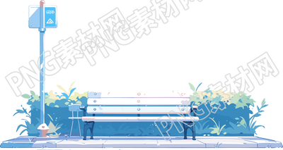 公園長椅2D平面圖形素材