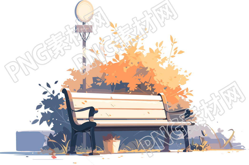 小清新长椅简洁明亮的插图