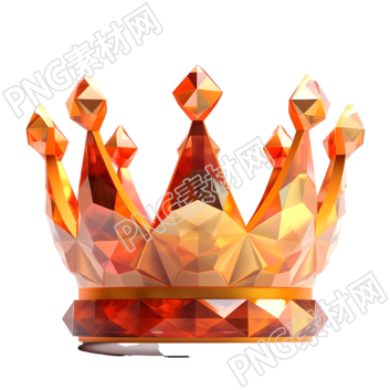 3D透明玻璃材質(zhì)的金色皇冠