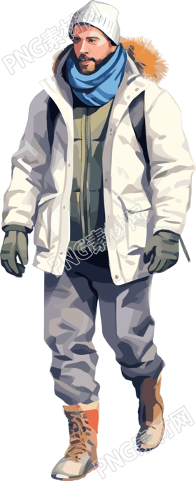 冬季服装保暖2D图形插图