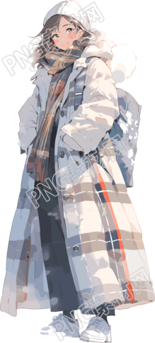 激情舞蹈之女子穿著藍(lán)色羽絨服