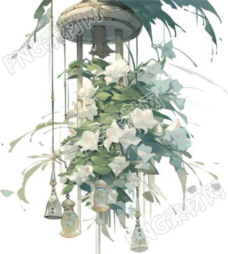 風(fēng)鈴花朵高清的圖形素材