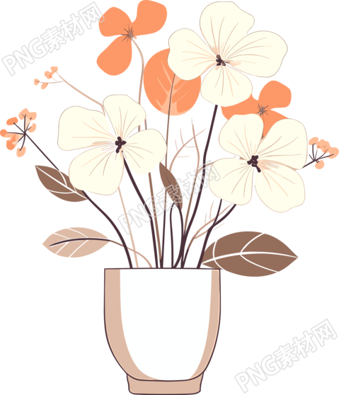 花朵主题的简约插画设计素材