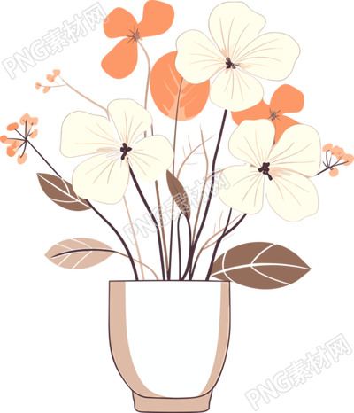 花朵主題的簡約插畫設計素材
