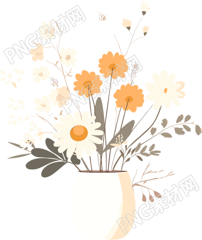 簡約花卉插圖設計元素